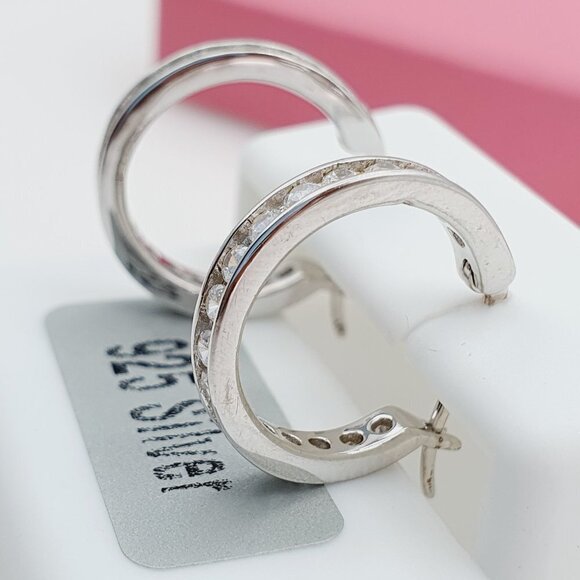 "925 Sterling Silver Cubic Zirconia Earrings, U19254642 - Picture 8 of 10